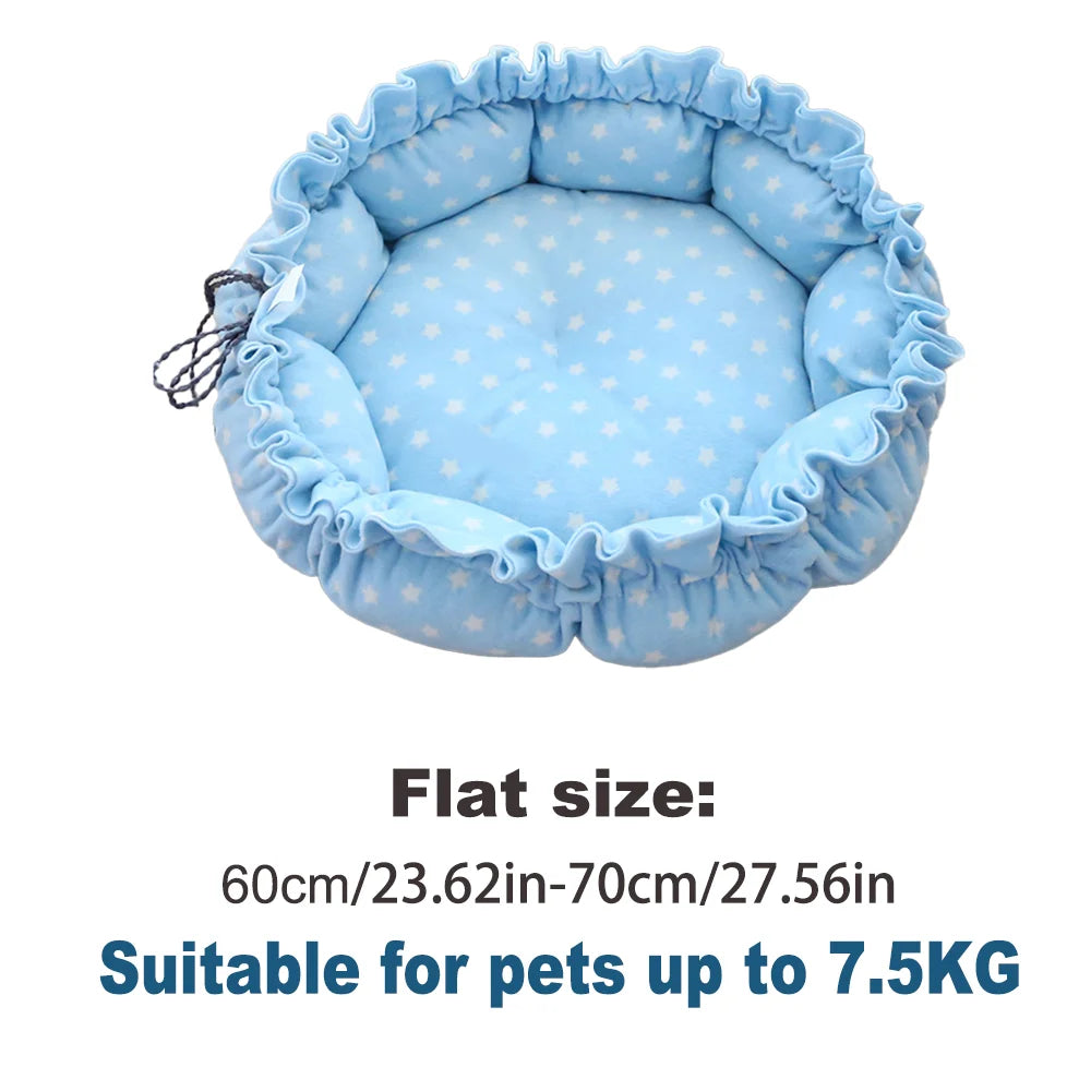 Bed cats Soft Pet Bed Round Donut Washable Comfortable House with Pull Rope for Cats and Dogs Beds and furniture Cat Accessories