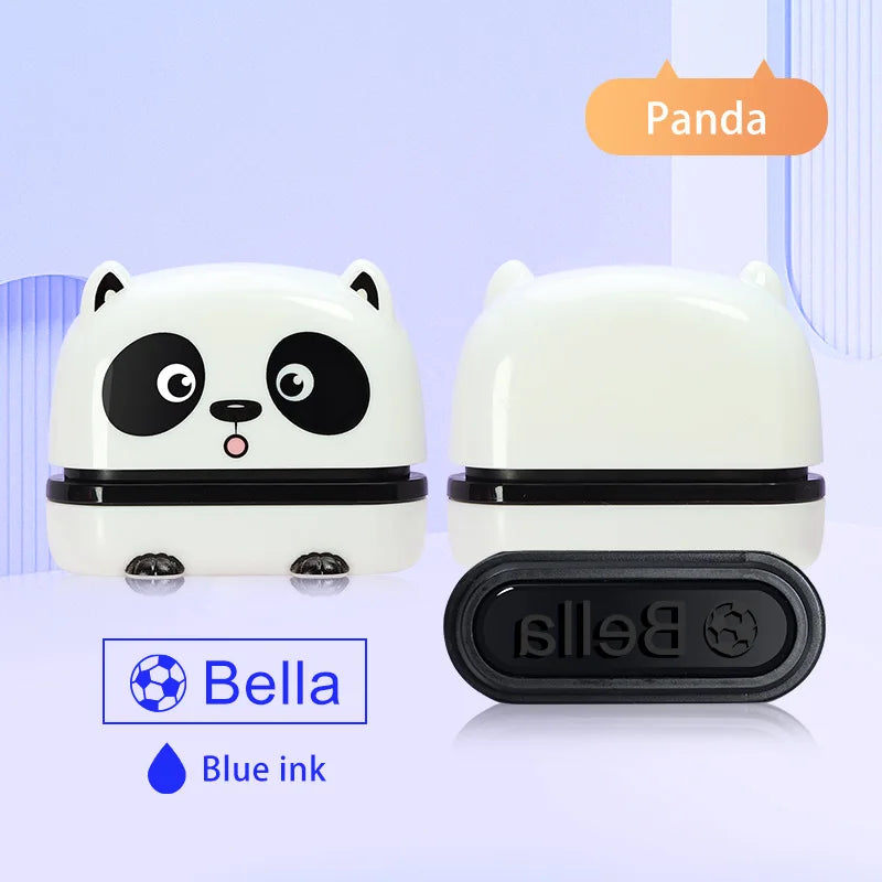 Black/Blue/Red/White Customized Name Stamp Paints Personal Student  Baby Engraved Waterproof Non-fading Kindergarten Name Seal