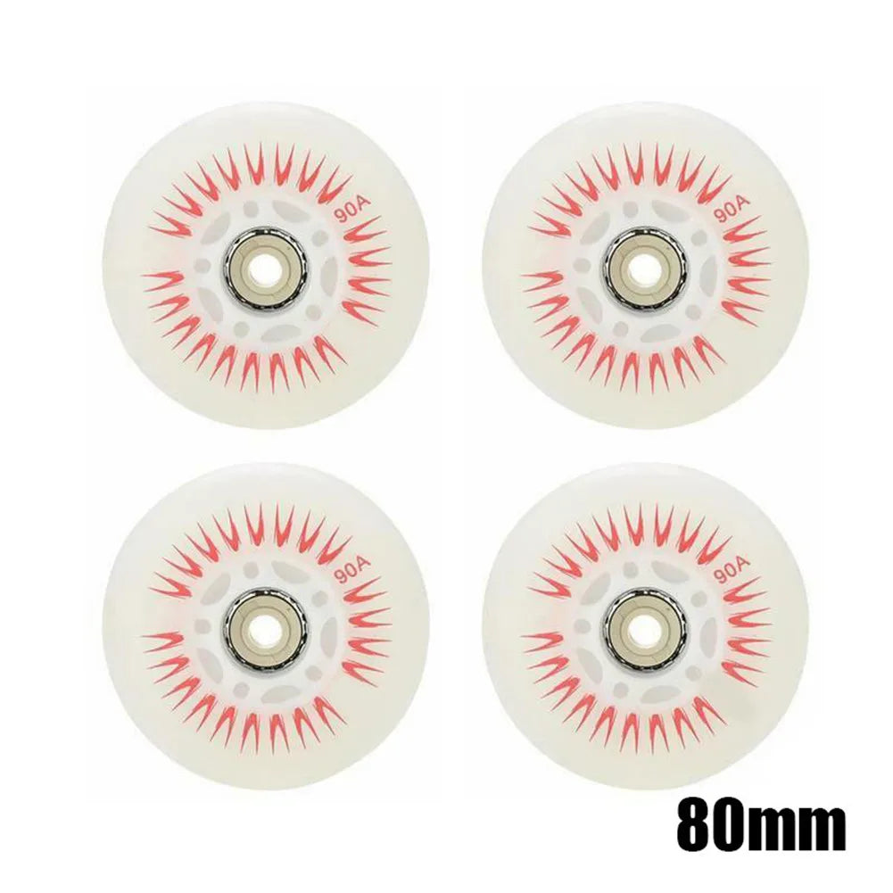 4PCS Flash Inline Skate Wheels 90A LED Lighting Skating Wheel Flash Wheels Sliding Roller Skating Shoes 80mm 76mm 72mm 68mm