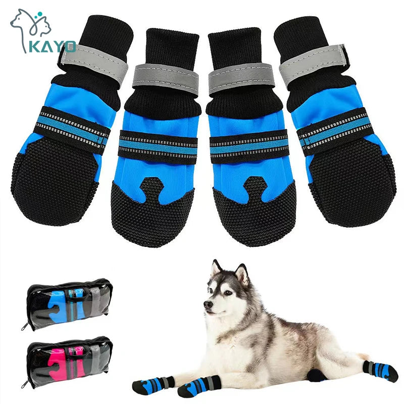 Breathable Pet Dog Shoes Waterproof Outdoor Walking Net Soft Summer Pet Shoes Night Safe Reflective Boots For Small Medium Dogs