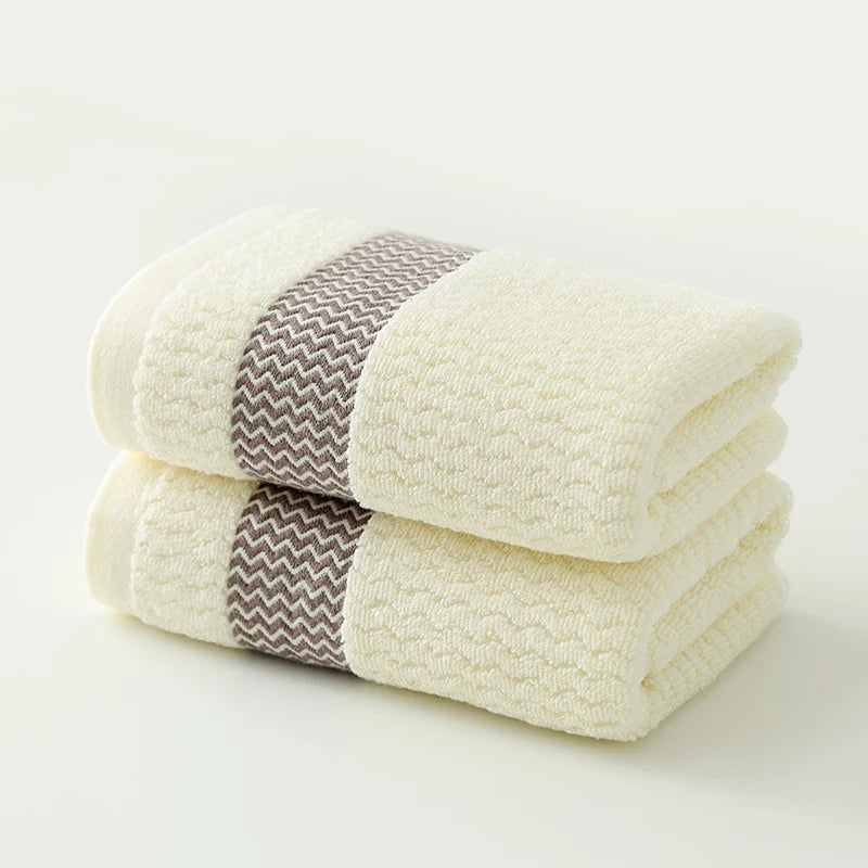 2 Towels Thickened Absorbent Towel Pure Cotton Quick Absorbent Soft Quick Dry Thickened Face TowelSize@@See below for Size Descr