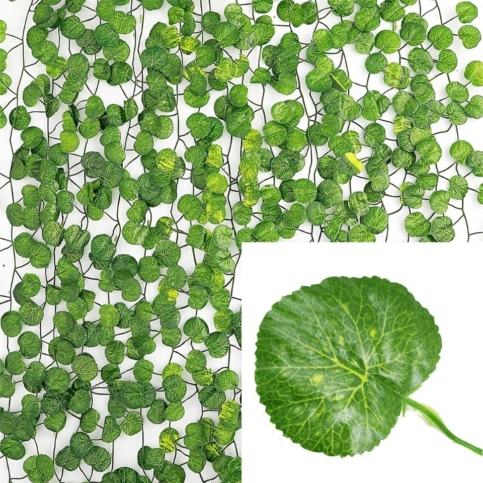 11M Artificial Plant Green Ivy Leaf Garland Fake Plant Creeper Hanging Vine Outdoor DIY Garden Wall Wedding Party Home Decor