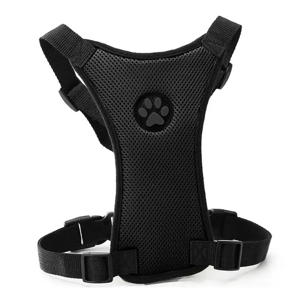 1pcs Breathable Mesh Dog Harness Leash With Adjustable Straps Pet Harness With Car Automotive Seat Safety Belt Dog Chest Straps