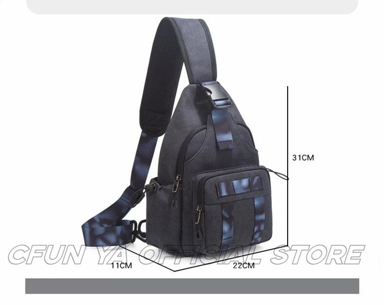 CFUN YA Fashion Men's Chest Bag Summer Trend Outdoor Climbing Hiking Sport Sling Cross Bag Travel Running Backpack Fanny Pack