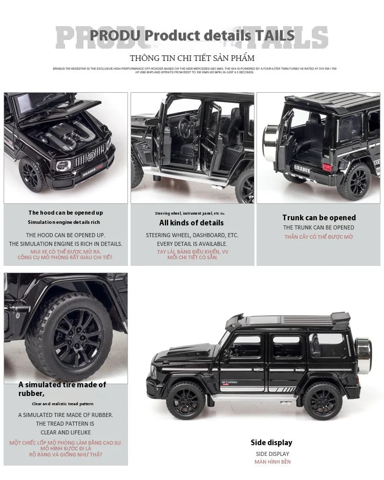 1/32 G700 Alloy Car Model Simulation Toy Diecast Vehicles Off-road SUV With Sound N Light Collectible Kids' Gift 1/32 G700 Alloy