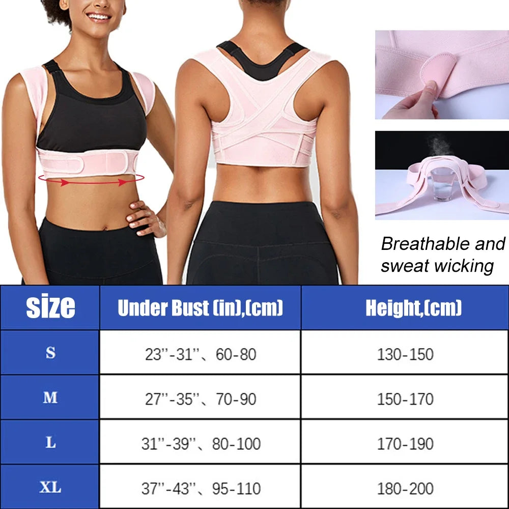 Adjustable Clavicle Posture Corrector Upper Back Brace Shoulder Lumbar Support Belt Corset Men Women Hunchback Correction