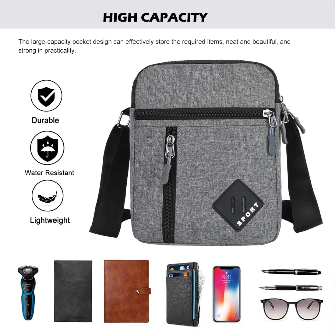 2022 Men's Messenger Bag Crossbody Shoulder Bags Men Small Sling Pack for Work Business Waterproof Oxford Packs Satchel Purse