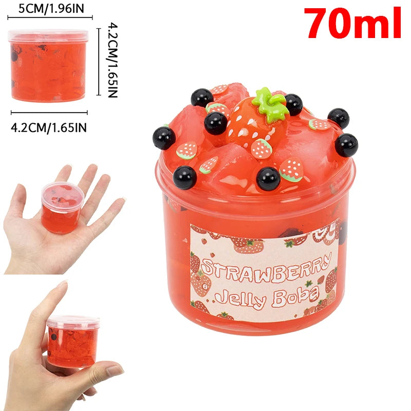 70/300ml Large Capacity Crunchy Slime Kit Premade Crystal Slime Set Super Soft And Non-Sticky Jelly Cube Slime Party Favor Gifts