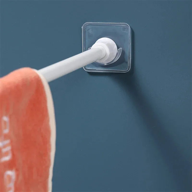 2/6/8Pcs Punch-free Household Telescopic Pole Support Sticker Nail-Free Adjustable Rod Holder Crossbar Wall Hooks Fixing Bracket