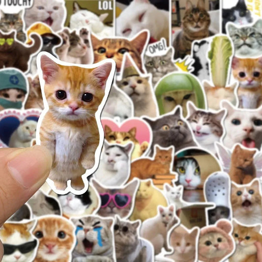 10/30/50PCS Kawaii Love Cat PVC Sticker Aesthetic Children's Korean Decoration Scrapbooking Stationery School Supplies for Kids