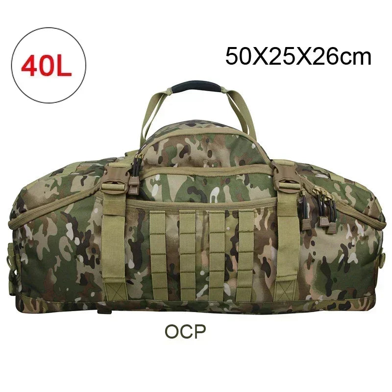 40L 60L 80L Sport Travel Bag Molle Tactical Backpack Gym Fitness Bag Large Duffle Bags for Camping Hunting Fishing