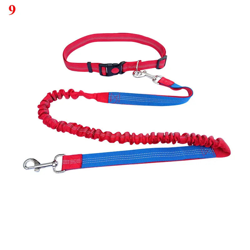 Adjustable Hand Free Dog Leash for Dog Pet Walking Running Jogging Dog leashes Waist Belt Chest Strap Traction Rope pet collars