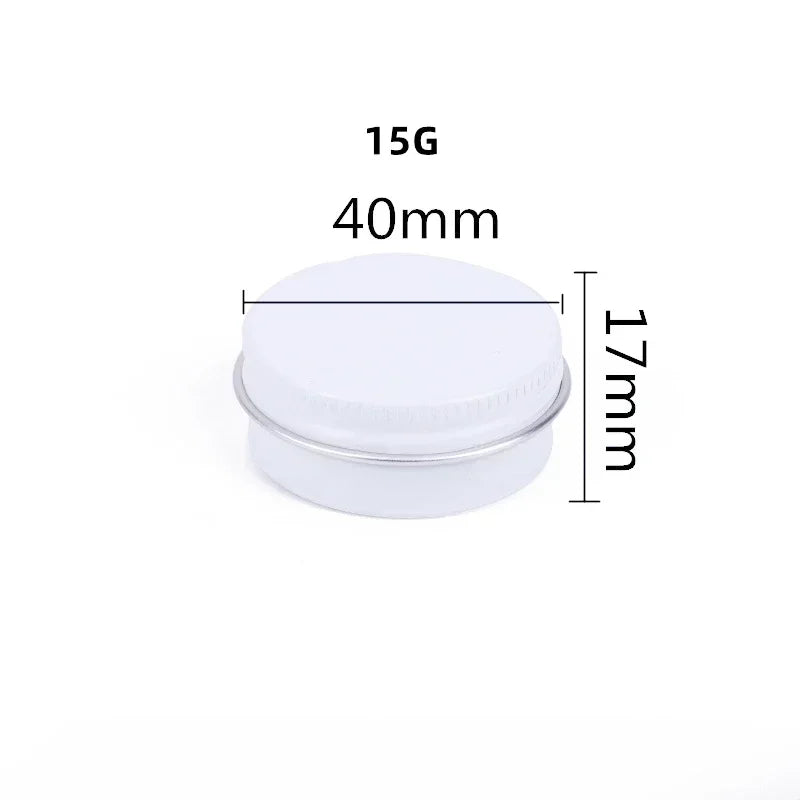 5/10/15/20/30/50/60/80/110/150g Aluminum Box Empty Lids Tin Cans Round Metal Ceam Jar Cosmetic Containers White Bottle Wholesale