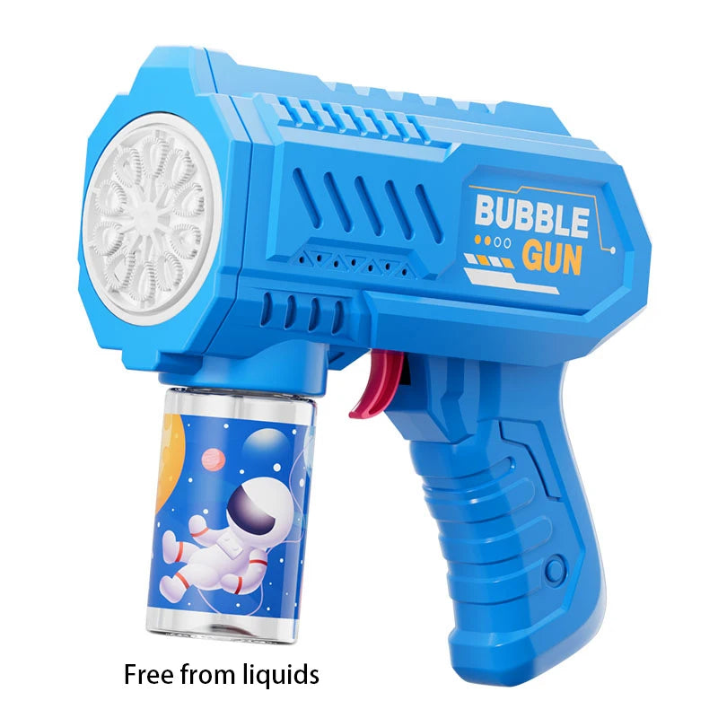 Astronaut Electric Automatic Light Bubble Machine Bubbles Gun Summer Beach Bath Outdoor Game Fantasy Toys for Children Kids Gift