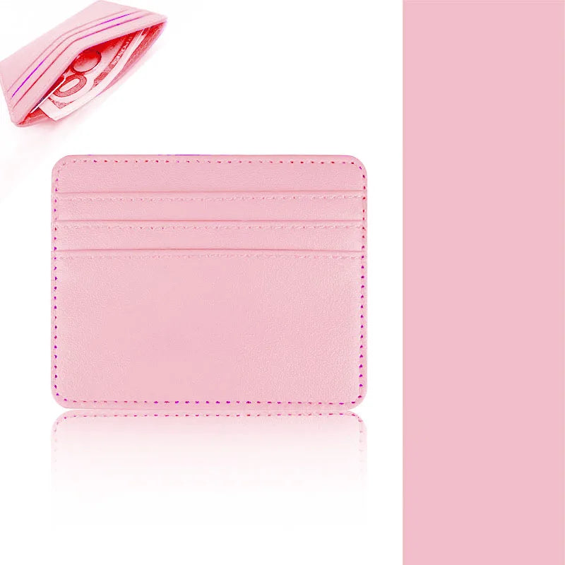 1Pc Pu Leather ID Card Holder Candy Color Bank Credit Card Box Multi Slot Slim Card Case Wallet Women Men Business Card Cover