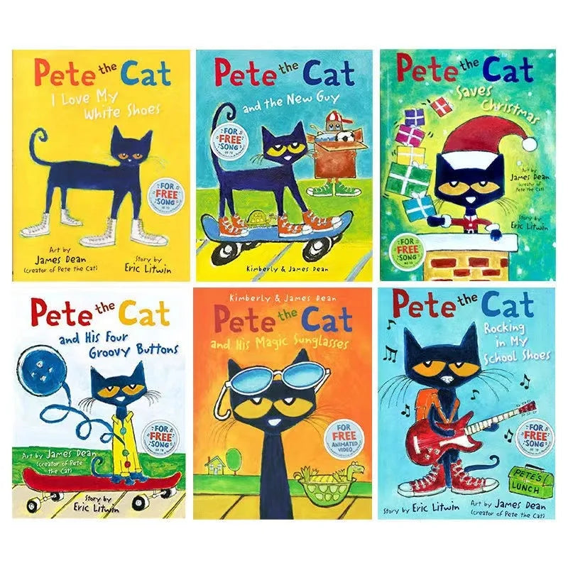 6 Books/Set I Can Read Pete The Cat Kids Classic Story Books Children Early Educaction English Short Stories Reading Book