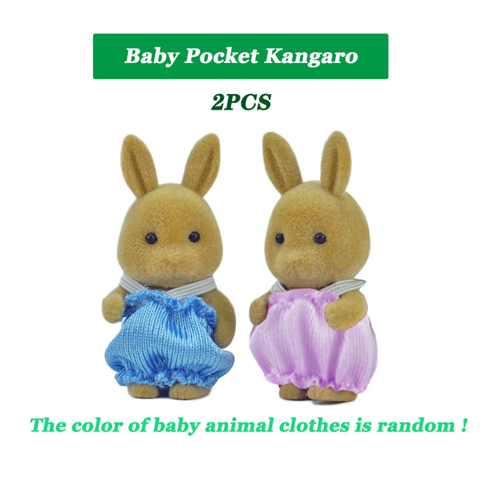 1:12 Simulation Forest Animal Family Rabbit Panda Koala Reindeer Baby Dollhouse Figures Collectible Toy Furniture Set Gifr