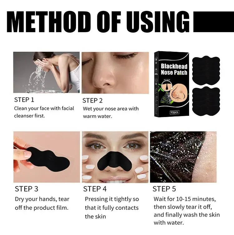 Black Pig Nose Stick Bamboo Charcoal To Remove Blackheads, Remove Acne, Clean Pores, Adsorb Oil And Dirt Nose Film Nose Stick