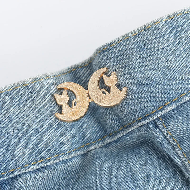 1Pcs Adjustable Clips for Pants Fastener Pants Pin Retractable Button Loose Button for Waist for Jeans Perfect Fit Reduce Waist