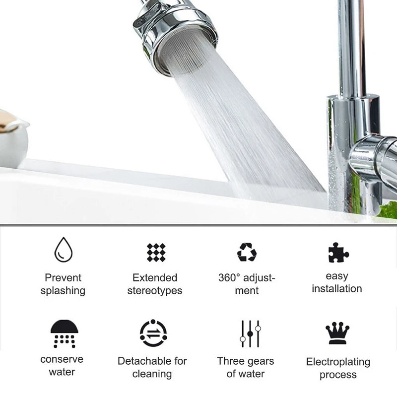 2/3 Modes Sink Faucet 360 Degree Rotation Filter Extension Tube Shower Water Saving Tap Universal Kitchen Gadgets  Accessories