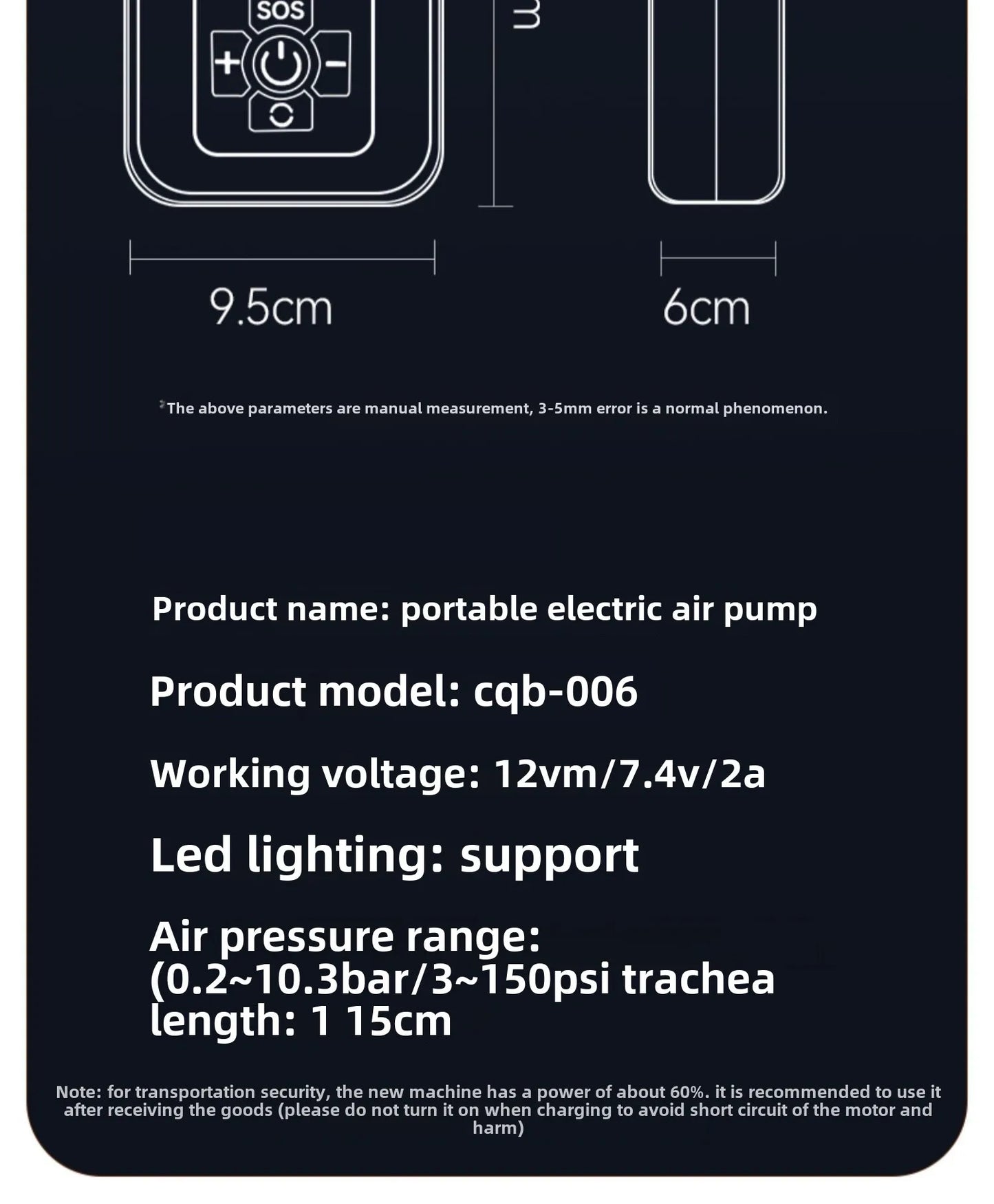 Car Mounted Wireless Inflation Pump, Portable Air Pump, Electric Small Car, Tire Inflator for Inflation