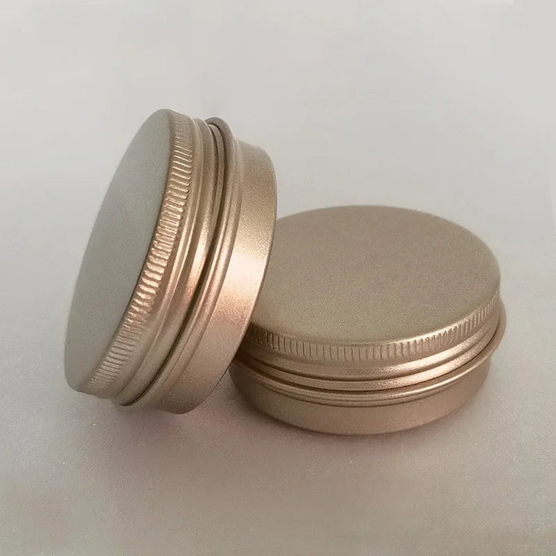 5g60g Metal Round Cosmetic Tins Aluminum Empty Candles Cans Storage Jars with Screw Lids for Lip Balm Salve Spices Alluvial Gold