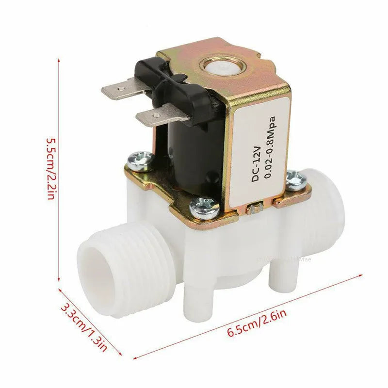 AC 220V DC 12V 24V 1/2" 3/4" Plastic Electric Normally Closed Solenoid Valve Magnetic Water Air Pressure Controller Switch