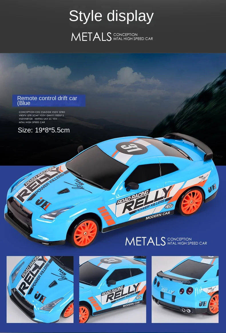 2.4G RC CAR With LED Light 4WD Remote Control Drift Cars Professional Racing Toys GTR Model AE86 for Children Christmas Gifts