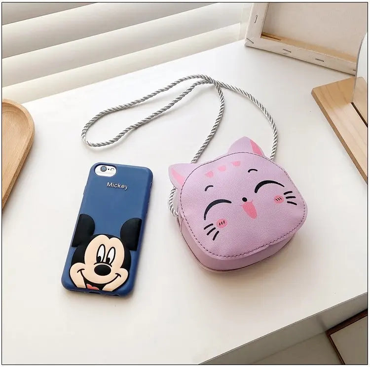 Cartoon Kids Bag Fashion Cute Cat Crossbody Bag Coin Wallet Lovely Hand Bags for Boys and Girls Mini Shoulder Bags