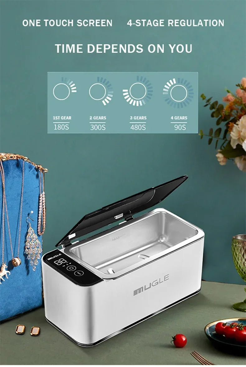 500ML Ultrasonic Cleaner Household Ultrasonic High Frequency Cleaner Portable Jewelry Glasses Makeup Washer Cleaning Machine