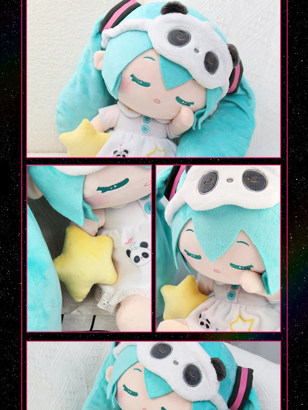 2024 New Genuine Vocaloid Hatsune Miku 2d Cute Sleep Doll panda Headphone Bag Kawaii Two-Dimensional Girls Birthday Gift