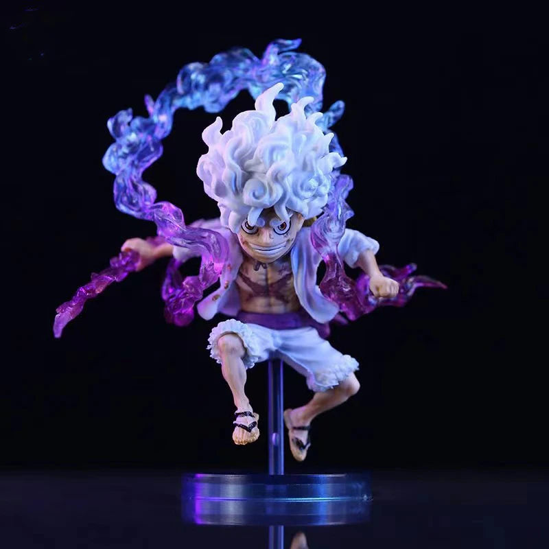 Bandai 10cm Mini One Piece Luffy Gear 5 Action Figure Sun God Nika Statue Anime Figurine Pvc Model Doll Collection Toy Gift Kids