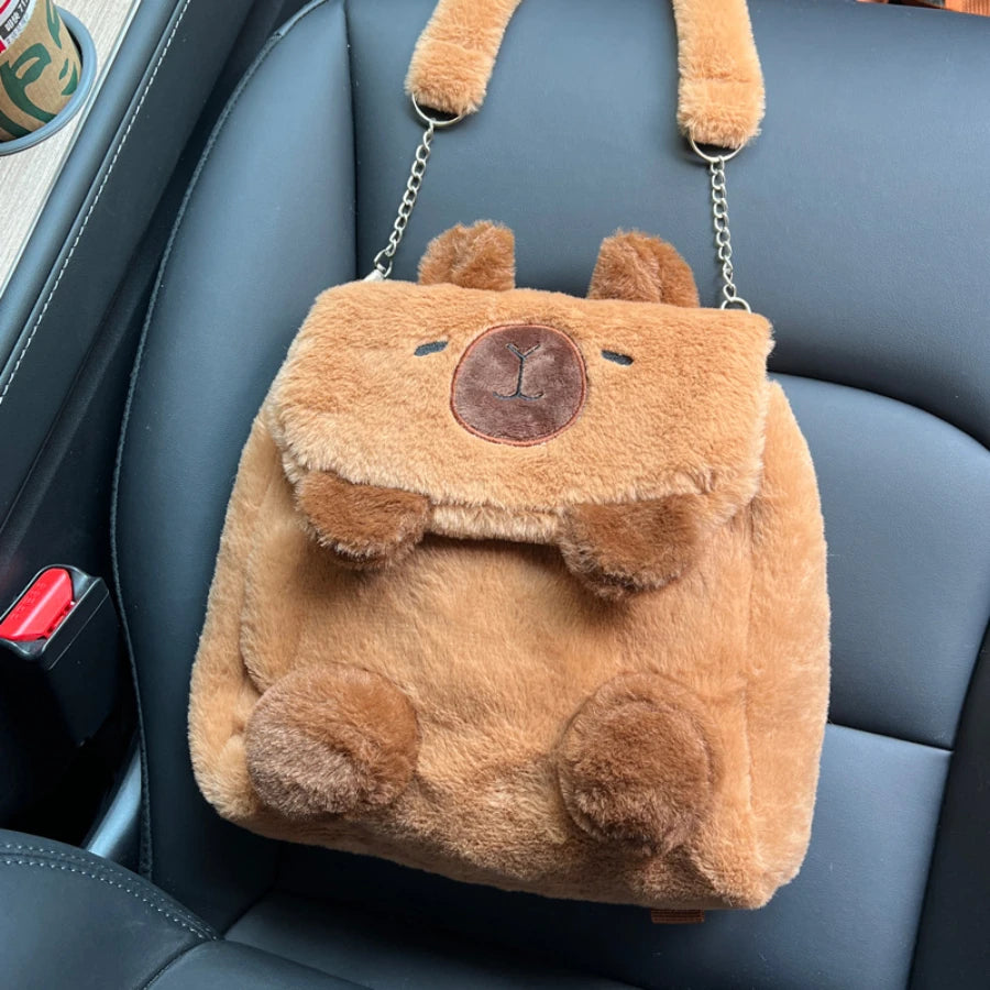 Capybara Plush Backpack Kawaii Fashion Plushie Doll Fur Bag Children's Bag Shoulder Bag Mini Knapsack Bags Gifts For Girlfriend