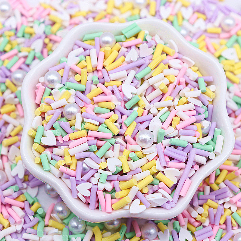 Candy Polymer Clay Slices 1mm Thin Sprinkles Long Cylindrical Hot Clay for Slime Supplies DIY Crafts Tiny Plastic Klei Accessory