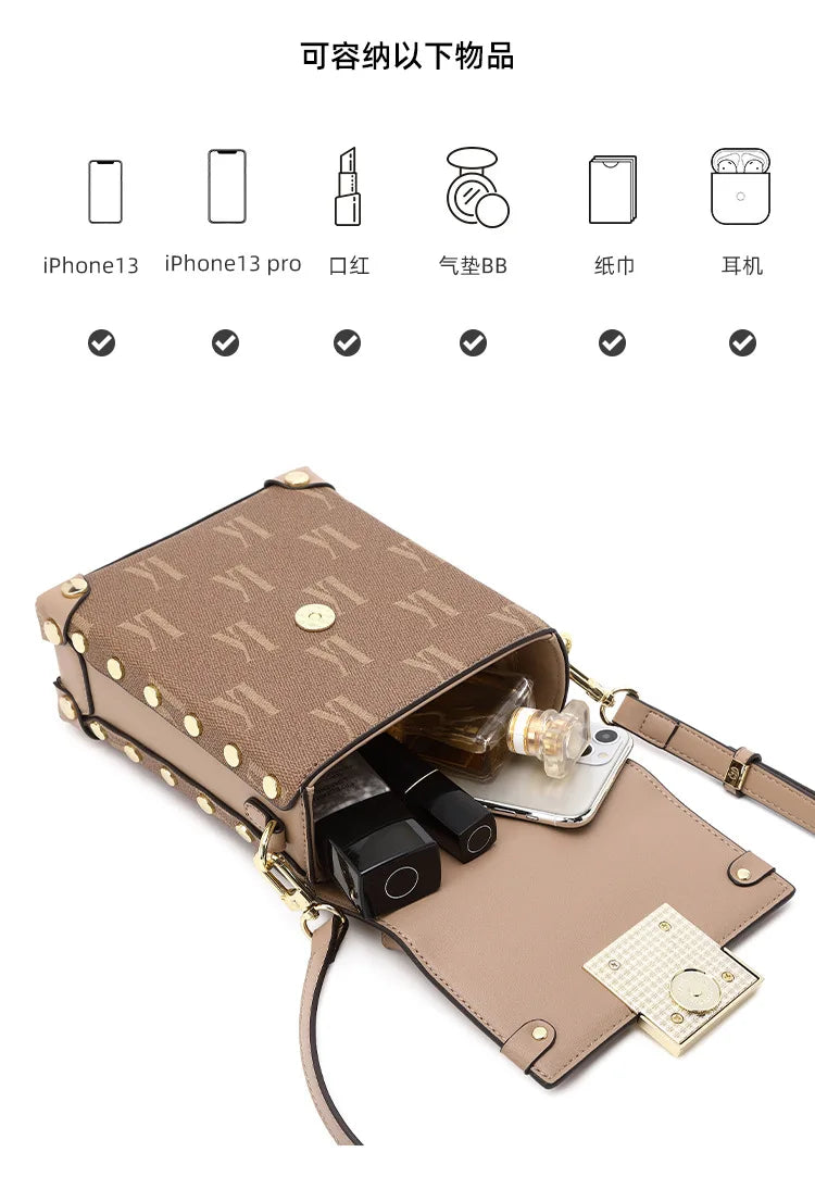 2023 Autumn and Winter Bags Women's Mobile Phone Bags Mini Square Women's Shoulder Crossbody Small Square Bags Luxury Designer