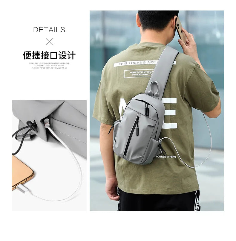 2023 New Multifunctional Chest Bag Men Chest Bag Outdoor Casual Fashion One Shoulder Crossbody Bag