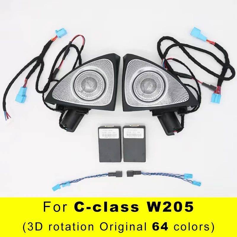 Car Ambient Light  For Mercedes-Benz C-Class E-Class S-Class GLC 64 Colors 3D Rotating Tweeter Luminous Speaker Car Accessories