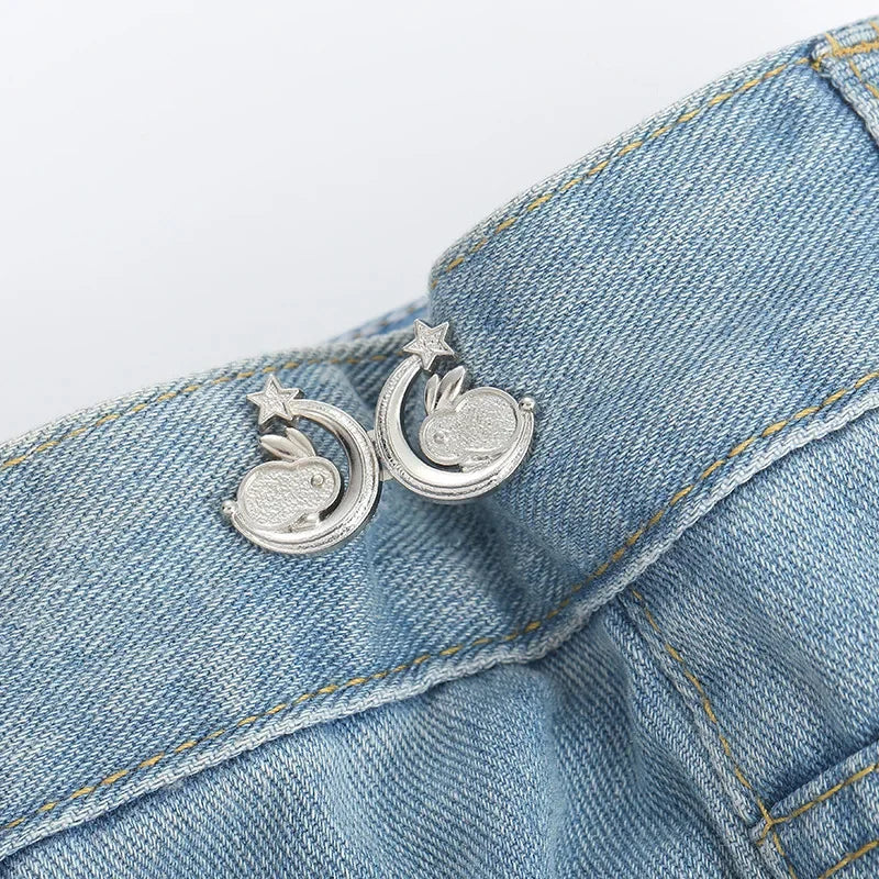 1Pcs Adjustable Clips for Pants Fastener Pants Pin Retractable Button Loose Button for Waist for Jeans Perfect Fit Reduce Waist