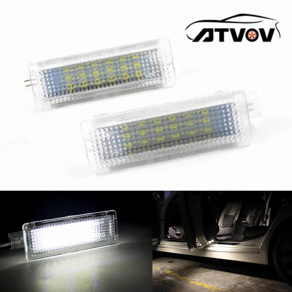 ATVOV 2PCS Car 18-SMD LED Courtesy Footwell Step Welcome Interior Light Luggage for BMW E60 E70 E90 E87 E92 E93 F01 F10 F11 X5