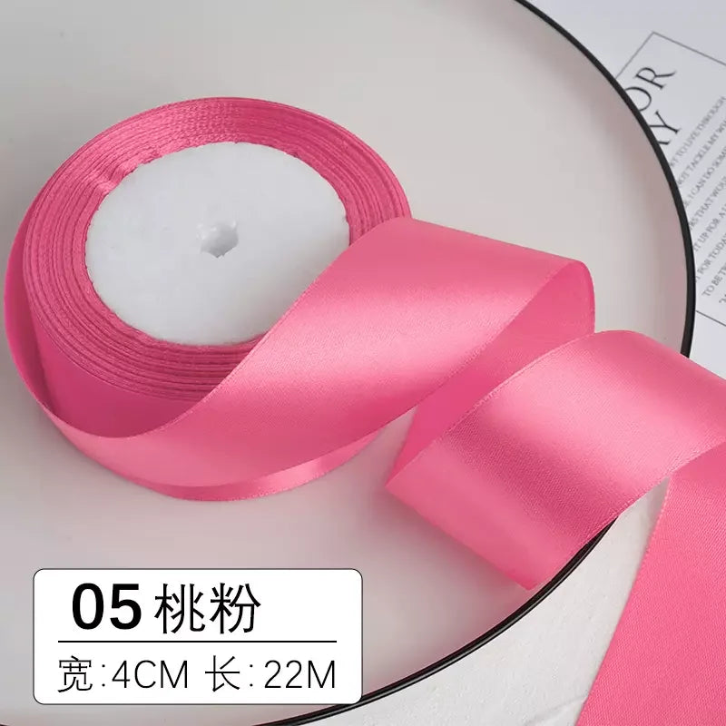 25yards/roll 4cm Satin Ribbon for Gift Wrapping Bows Making Floral Bouquets DIY Wreaths Sewing Projects Wedding Party Decor