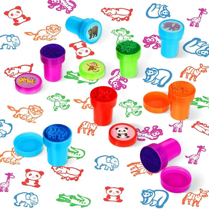 Assorted Stamps for Kids Self-Ink Teacher Stamps Party Favor Children Treasure Box Prize Classroom Easter Egg Stuffers Toys Gift