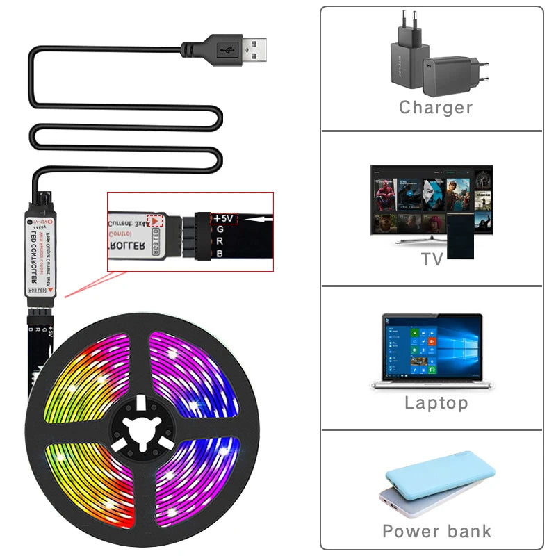 10m 20m Led Strip Lights with 44 Key Remote Control RGB Tape Led Wall Room for Home Bedroom Party Decor TV Backlight