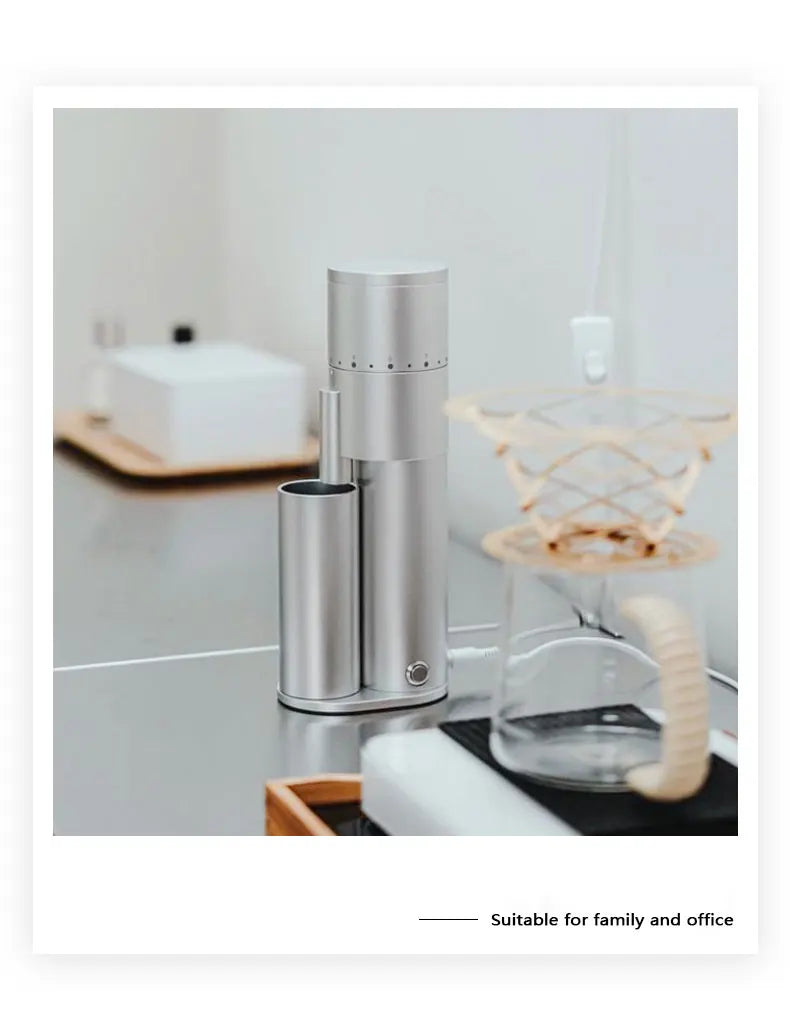 38-48mm Mini Electric Burr Espresso Coffee Grinder Portable Tin Coated Conical Burr Usb Coffee Grinder Single Dose Adjustable