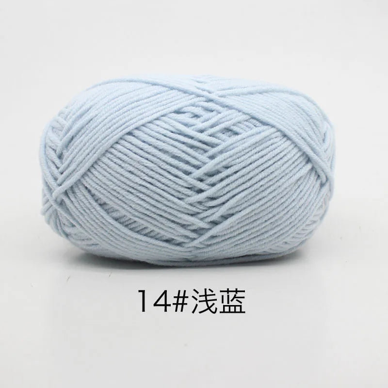 40-50g/Set 4ply Milk Cotton Knitting Yarn Needlework Dyed Lanas For Crochet Craft Sweater Hat Dolls At Low Price