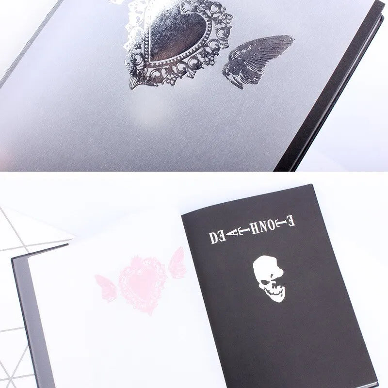 A5 Anime Notebook Set Leather Journal And Necklace Feather Pen Animation Art Writing Journal Notepad