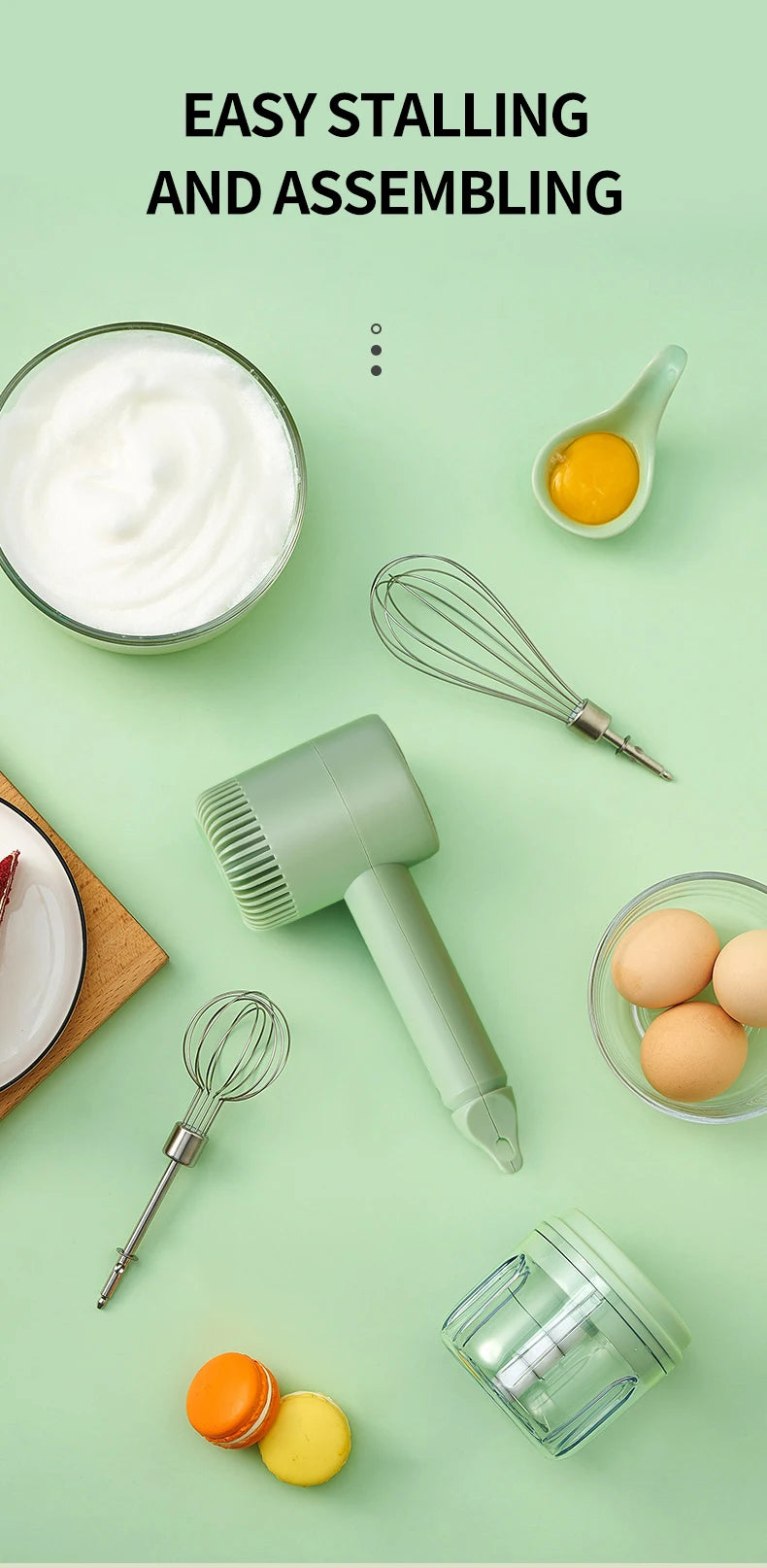 Automatic Egg Beater Electric Household Baking Cream Beater And Dough Beater Cake Mixer Cream Beater Mini Electric Wireless Hand