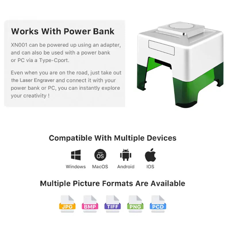 3000mw CNC Laser Engraver Mini Laser Engraving Machine Support PC and Mobile Control Logo Printer Mark DIY Engraver