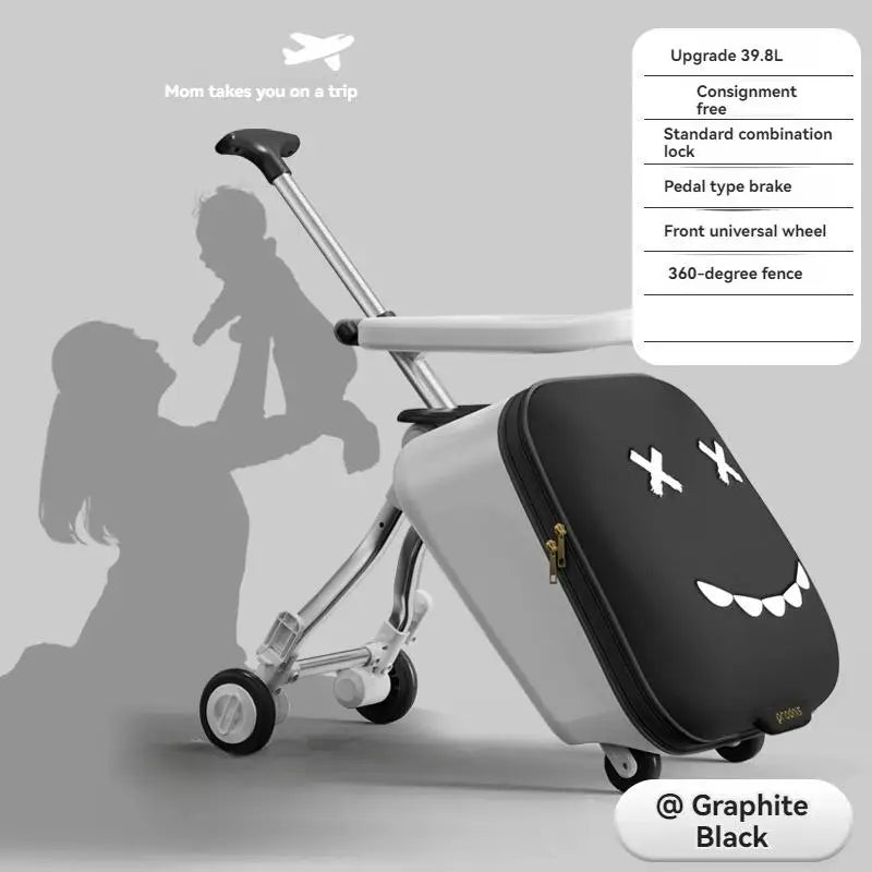 Children's Luggage Case Can Ride and Walk the Baby's Suitcase The Baby Can Take the Suitcase. The 20-Inch Folding Stroller Can