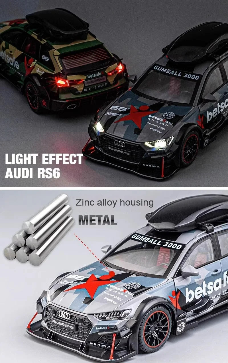 1:24 RS6 Racing Die-Cast Alloy Model Car - Stylish Collector's Item, Perfect Gift for Boyfriend, Display-worthy Collectible