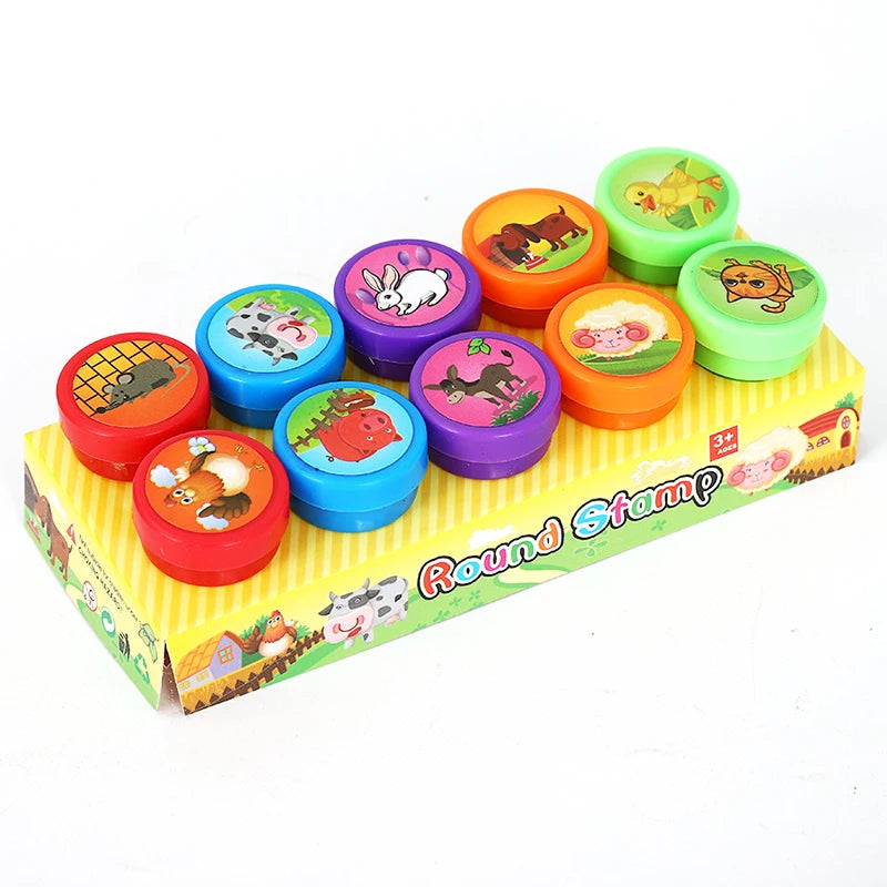 Assorted Stamps for Kids Self-Ink Teacher Stamps Party Favor Children Treasure Box Prize Classroom Easter Egg Stuffers Toys Gift